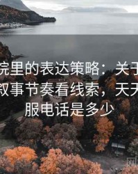 天天影院里的表达策略：关于模糊量词的从叙事节奏看线索，天天影院客服电话是多少