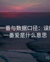 关于爱一番与数据口径：误解澄清，一番爱是什么意思