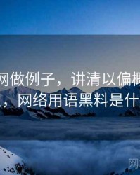 用黑料网做例子，讲清以偏概全：术语释义，网络用语黑料是什么意思