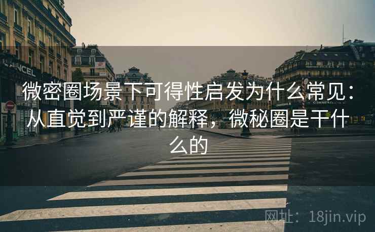 微密圈场景下可得性启发为什么常见：从直觉到严谨的解释，微秘圈是干什么的