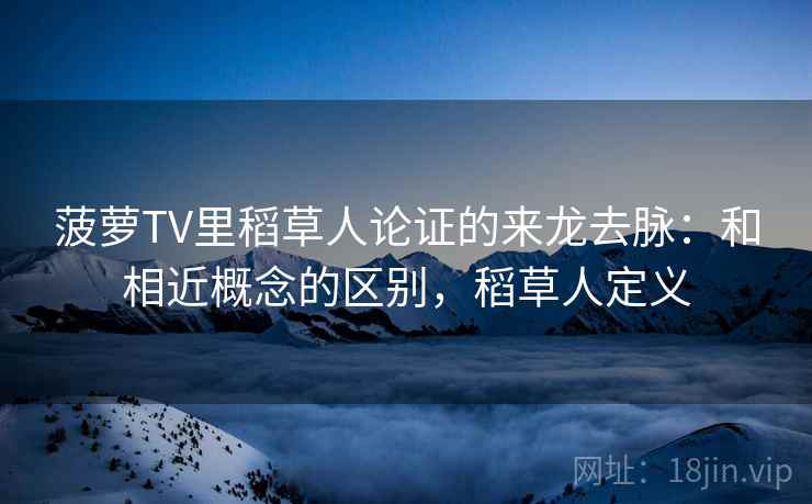 菠萝TV里稻草人论证的来龙去脉：和相近概念的区别，稻草人定义