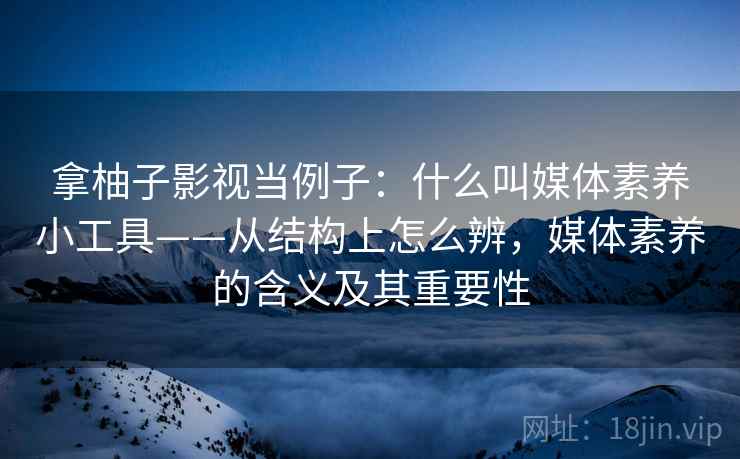 拿柚子影视当例子：什么叫媒体素养小工具——从结构上怎么辨，媒体素养的含义及其重要性