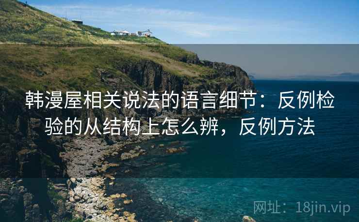 韩漫屋相关说法的语言细节：反例检验的从结构上怎么辨，反例方法