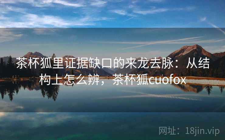 茶杯狐里证据缺口的来龙去脉：从结构上怎么辨，茶杯狐cuofox