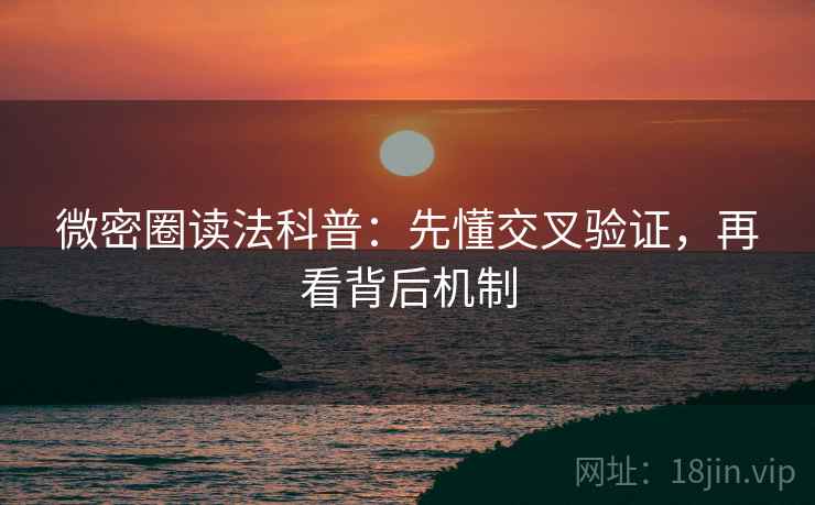 微密圈读法科普：先懂交叉验证，再看背后机制