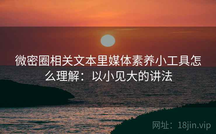 微密圈相关文本里媒体素养小工具怎么理解：以小见大的讲法