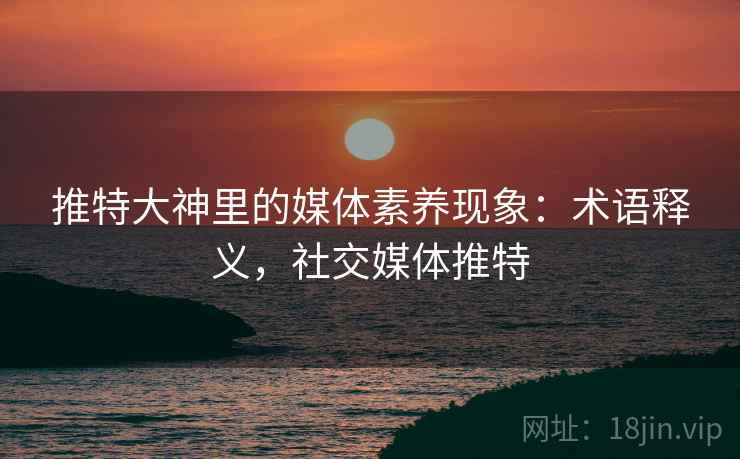 推特大神里的媒体素养现象:术语释义,社交媒体推特 推特大神里的媒体素养现象:术语释义,社交媒体推特
